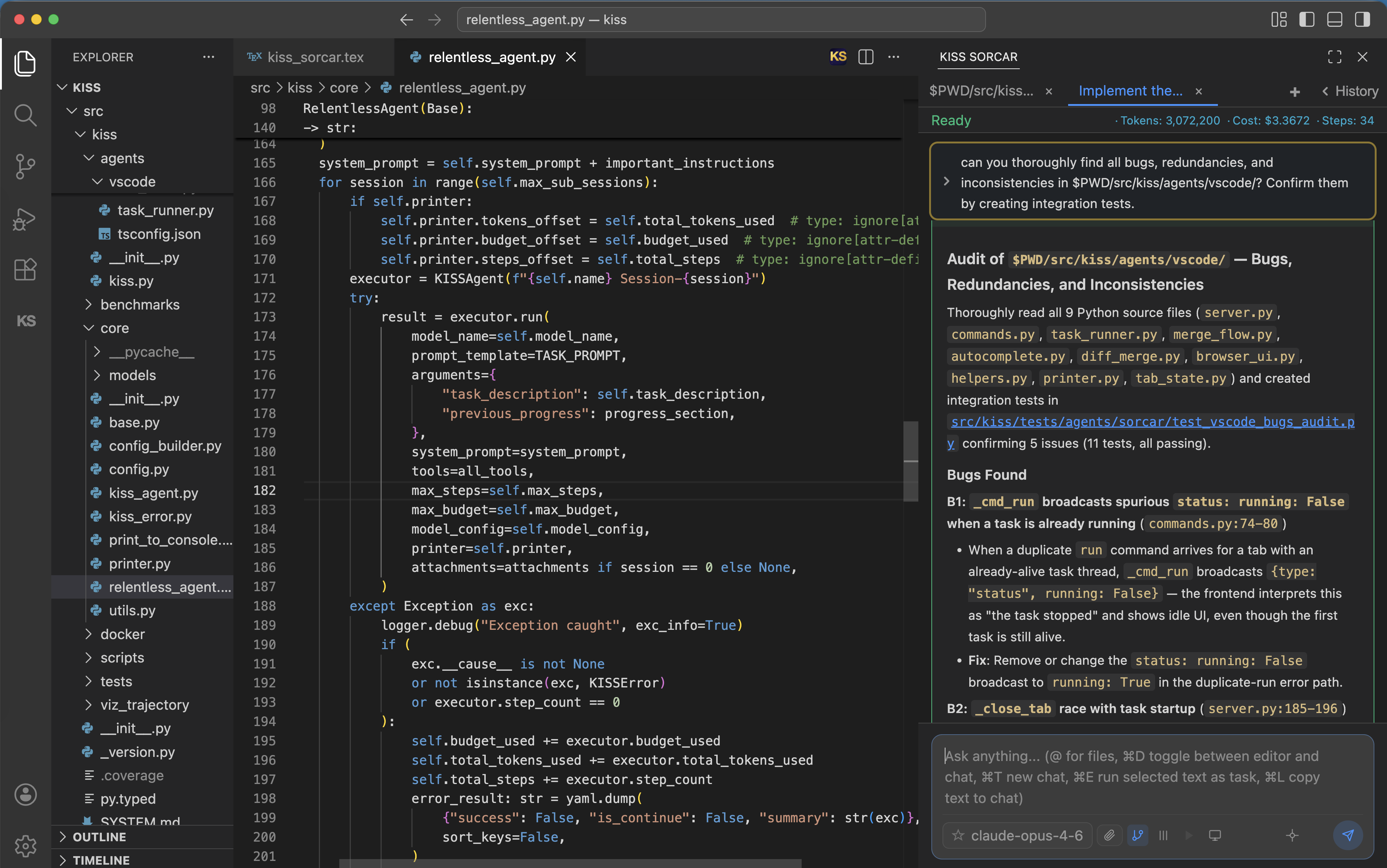 KISS Sorcar in VS Code